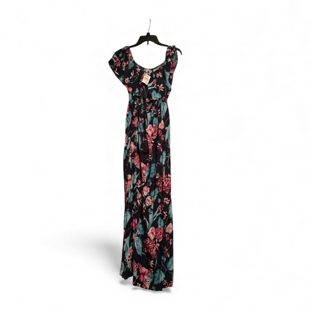 IRIS | Floral Black Maxi Dress